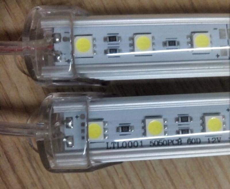 LED硬灯条5050白光透明罩+铝材